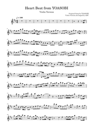 Heart Beat – YOASOBI Sheet Music for Piano (Solo