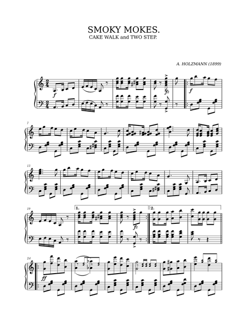Smoky Mokes by Abe Holzmann (1899)