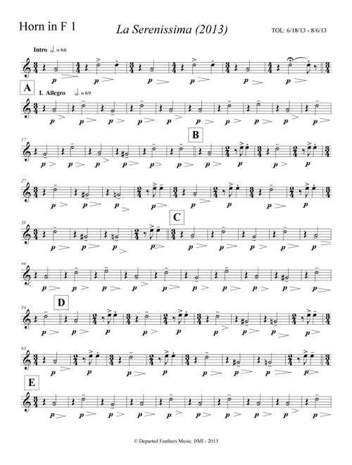 La Serenissima (2013) horn in F 1 - Thomas Oboe Lee (French Horn Solo)