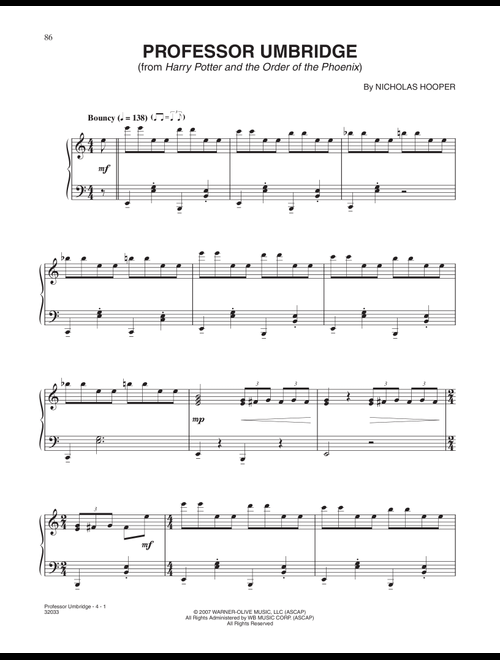 Professor Umbridge (from Harry Potter And The Order Of The Phoenix) - Nicholas Hooper (Piano Solo)