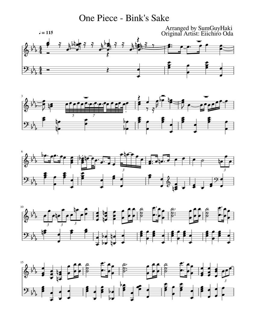 Bink's Sake Sheet music for Piano (Solo) | Musescore.com