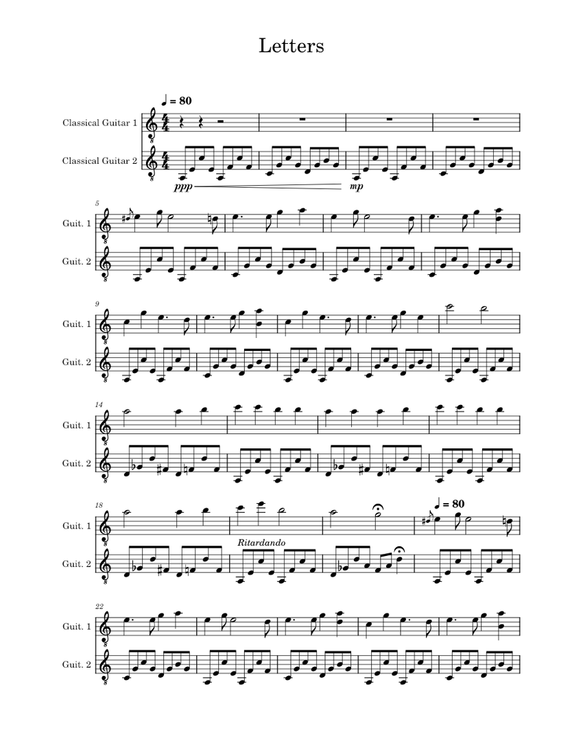 Silent hill 2 letters Misc Computer Games Sheet music for Guitar