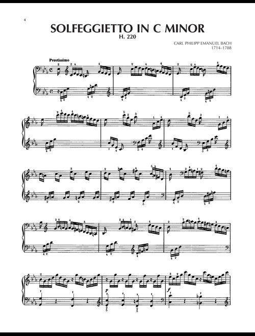 Solfegietto In C Minor, H. 220 - Carl Philipp Emanuel Bach (Piano Solo)
