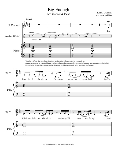 Kirin J. Callinan - Big Enough (AKA Screaming Cowboy/AHHHHH Meme song) - Arr. Clarinet and Piano (WITH SCREAMING)