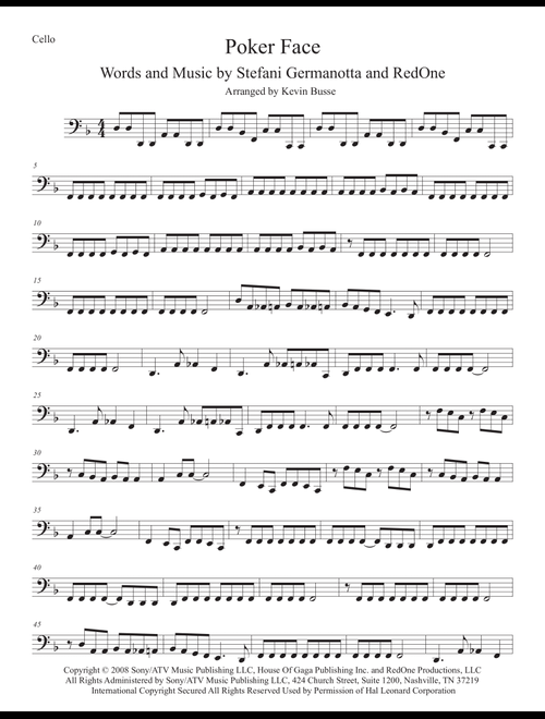 Poker Face (Arr. Kevin Busse) - Lady Gaga (Cello Solo)
