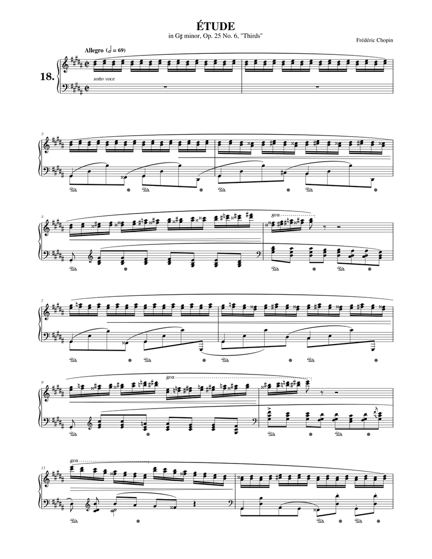 Frédéric Chopin: Étude in G-sharp minor, Op.25 No.6, 