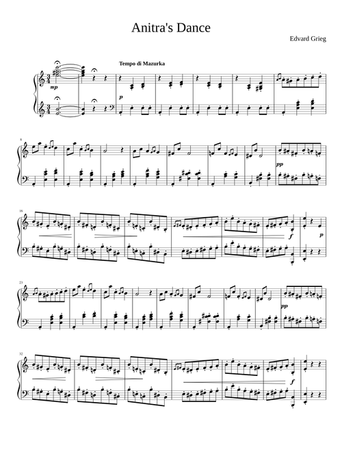 Grieg Anitra's Dance (Piano solo)