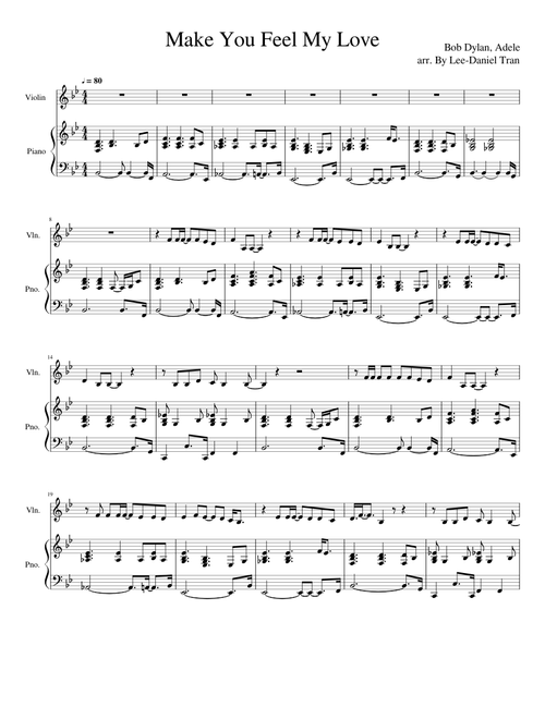 Make You Feel My Love by Bob Dylan performed by Adele | Violin & Piano
