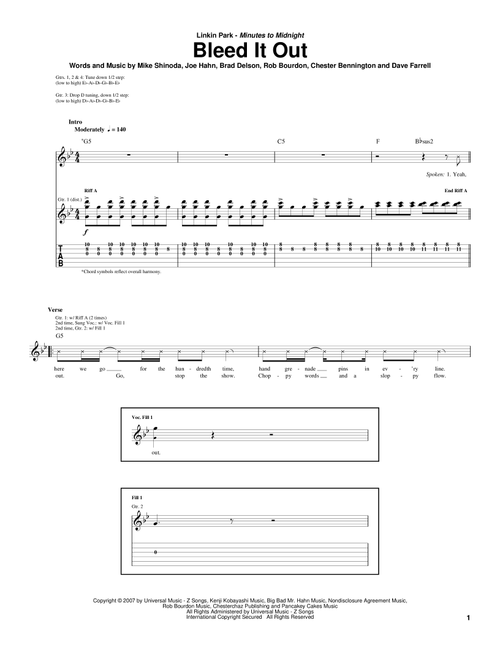 Bleed It Out - Linkin Park (Guitar Tab)