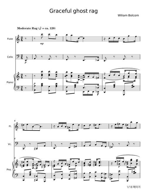 Graceful Ghost Rag - Wiliam Bolcom