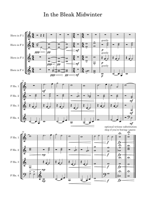 In the Bleak Midwinter - Gustav Holst (for 8ish horns)