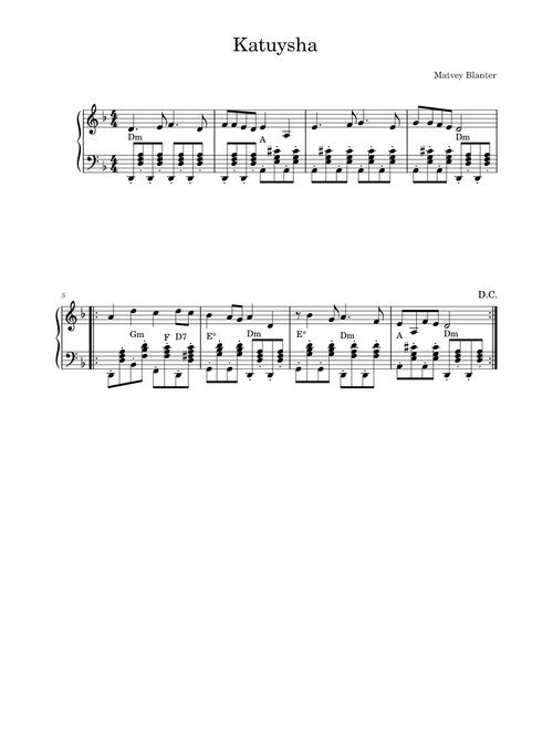 Katyusha – Matvey Blanter - Accordion solo