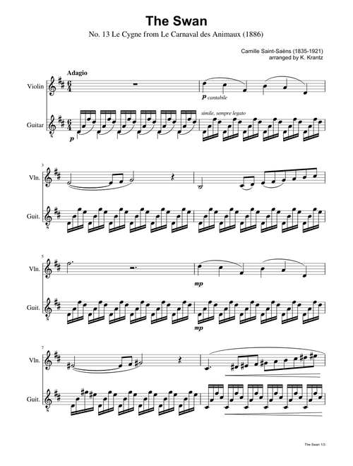 The Swan (Violin and Guitar Duet)