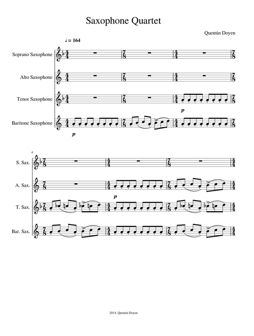Saxophone Quartet (Playing with hairpins)