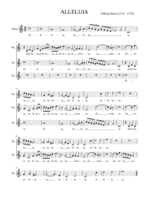 Alleluia - Boyce