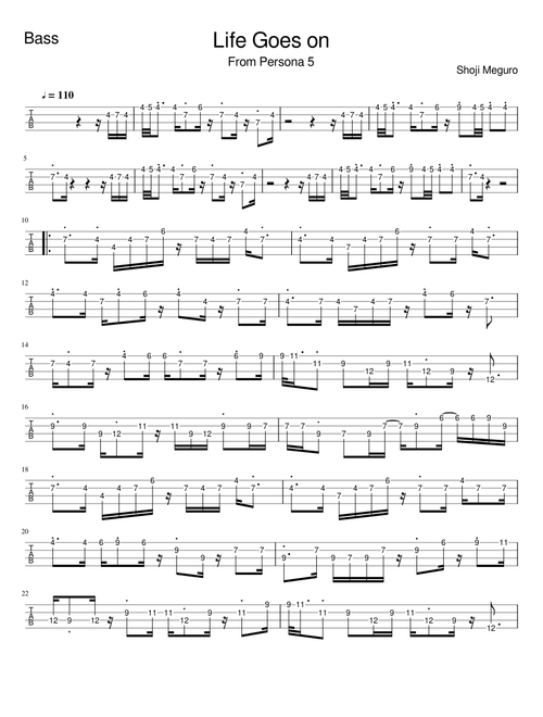 Life Goes on - Bass Tab