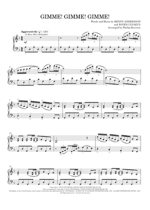 ABBA - Gimme! Gimme! Gimme! - Piano Sheet Music Sheet Music for