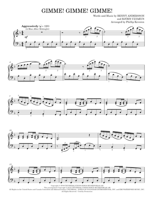 Gimme! Gimme! Gimme! (A Man After Midnight) - ABBA (Piano Solo)