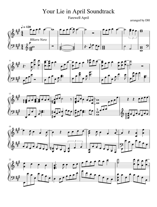 Your Lie in April OSTs – Masaru Yokoyama