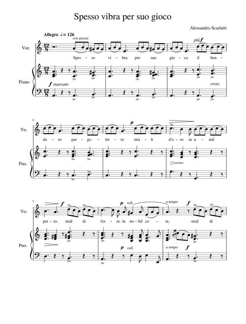 Spesso vibra per suo gioco - A. Scarlatti