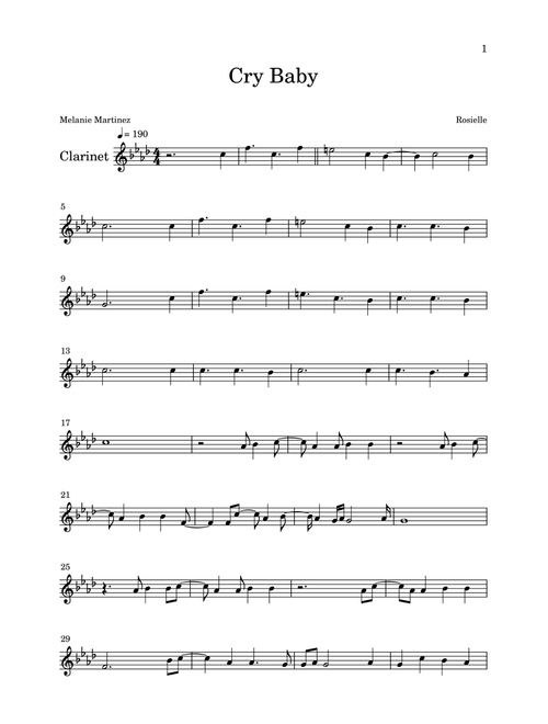Cry Baby - Melanie Martinez (Clarinet Solo)
