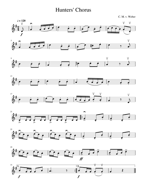 C.M.V. Weber - Hunters Chorus
