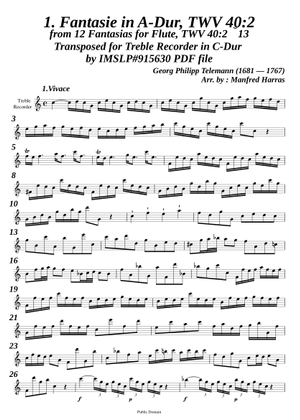 Violin Fantasia No. 12 in A Minor – G. P. Telemann, TWV 40:25
