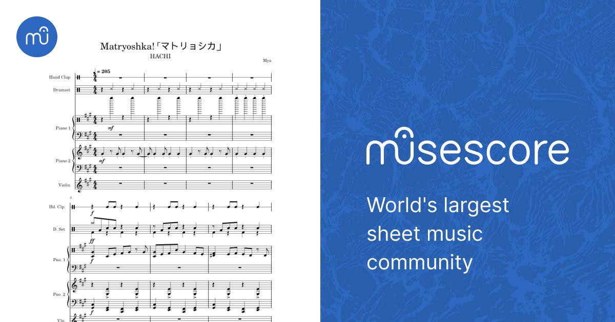 Matryoshka – HACHI 「マトリョシカ」 Sheet Music for Piano, Violin