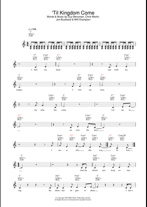 Play Official version of Til kingdom come Sheet Music by Coldplay