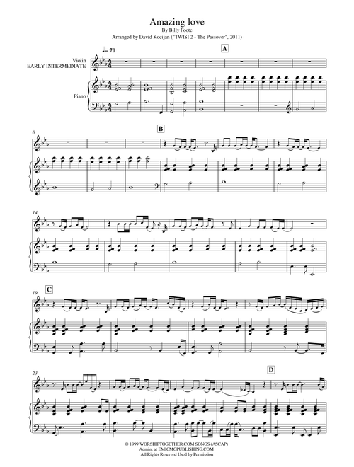 You Are My King (amazing Love) (Arr. David Kocijan) - Passion (Violin and Piano)