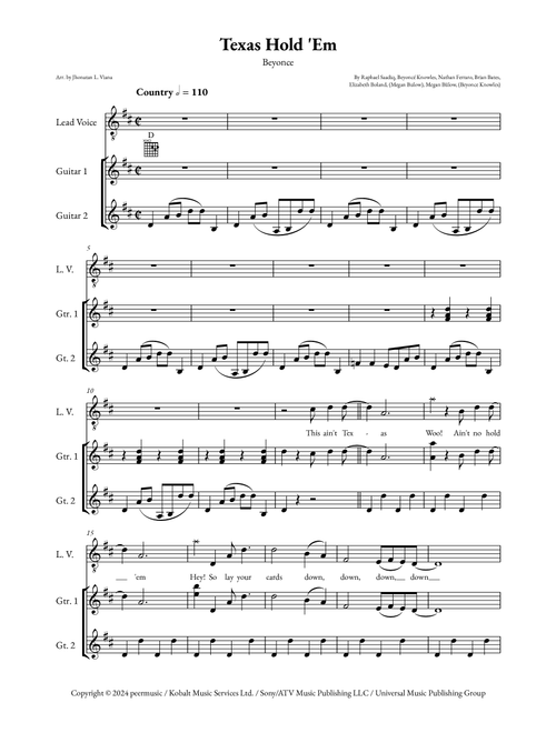 Texas Hold 'em (Arr. Jhonatan Lucio Viana) - Beyoncé (Guitar Chords-Lyrics)