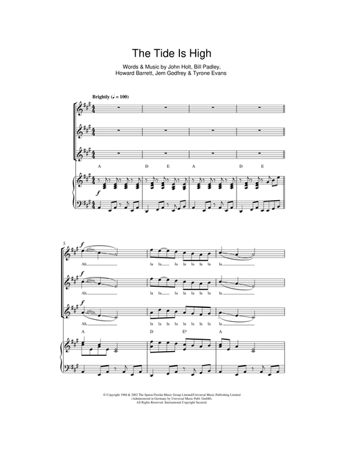 The Tide Is High (Get The Feeling) - Blondie, Atomic Kitten (Choral, SSA)