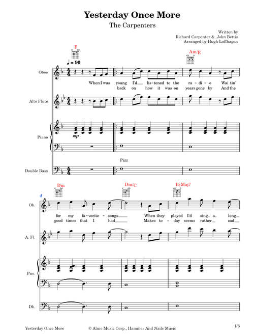 Carpenters sheet music by upsizewoman | Play, print, and download