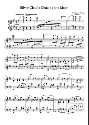 Silver Clouds Chasing the Moon Sheet Music for Piano (Solo