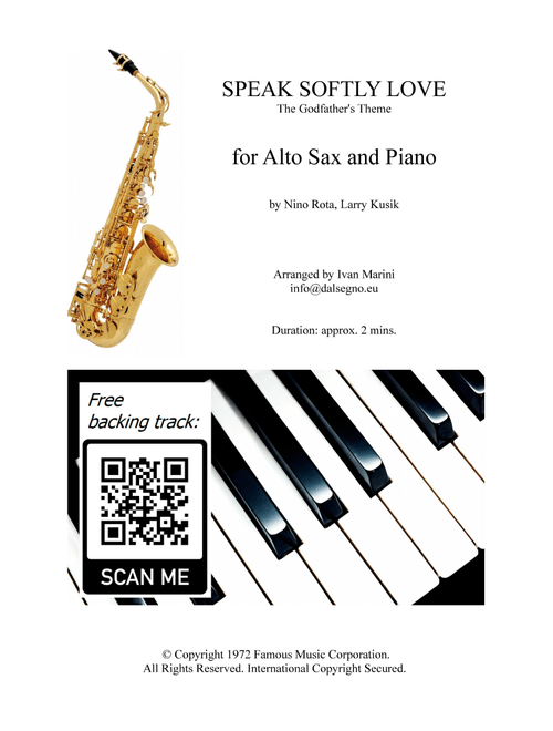 Speak Softly Love (Arr. Ivan Marini) - Nino Rota (Alto Sax and Piano)