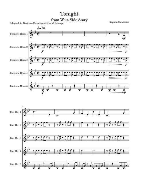 Tonight from West Side Story – Stephen Sondheim