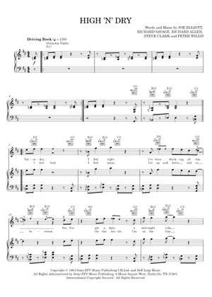 Play Official version of High n dry saturday night Sheet Music by