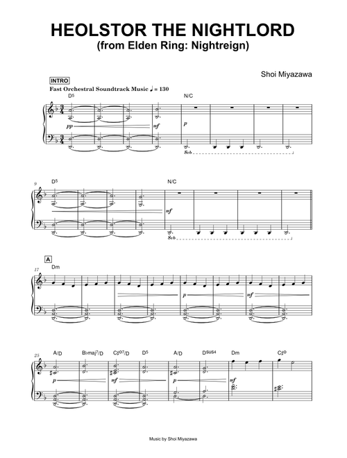 Heolstor The Nightlord (from Elden Ring: Nightreign) - Shoi Miyazawa (Piano)