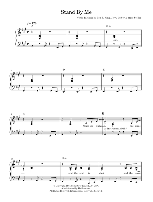 Stand By Me - Ben E. King (Piano Vocal)