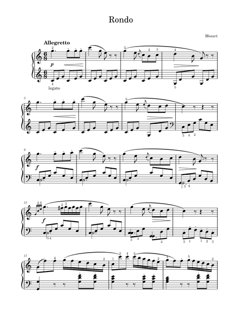 Rondo in C major, K.373 – Wolfgang Amadeus Mozart Rondo Mozart
