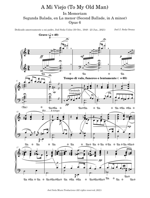 A Mi Viejo (To My Old Man), op. 6