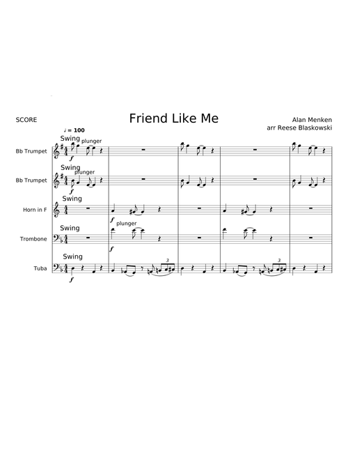 Friend Like Me (Part 3 of 5 of Aladdin Brass Quintet Suite)
