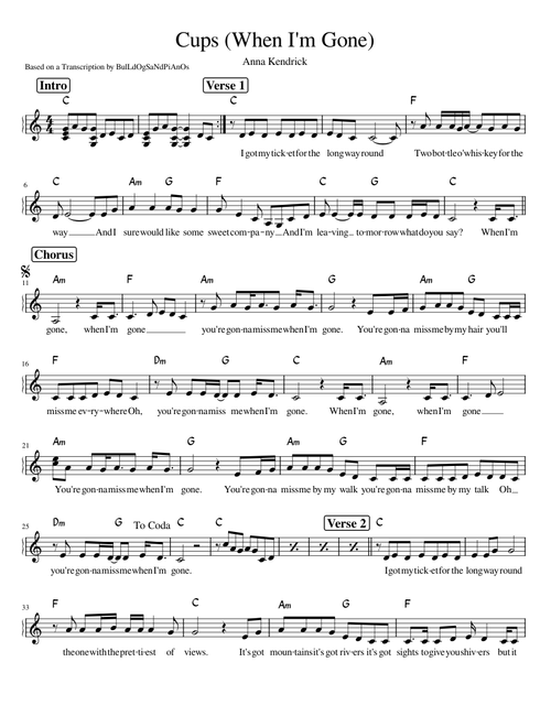 Cups song (When I'm Gone) - Anna Kendrick