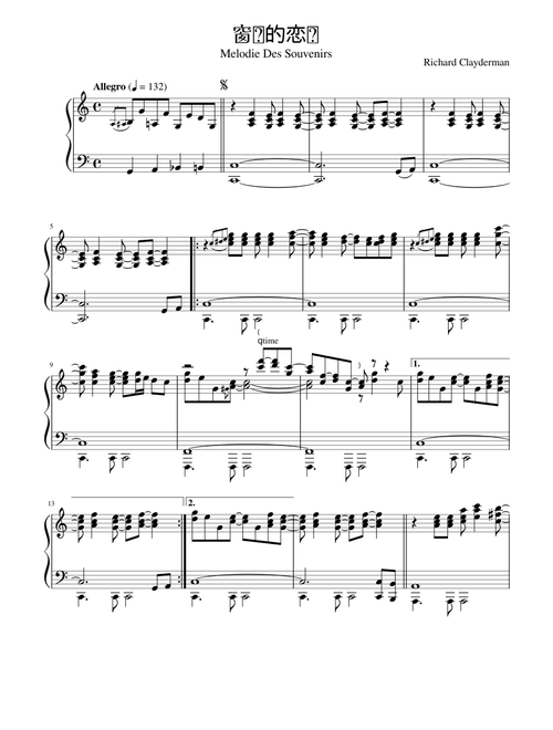 Melodie Des Souveniers – Richard Clayderman