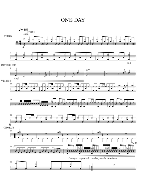 One Day   - Lovejoy (DRUM TRANSCRIPTION)