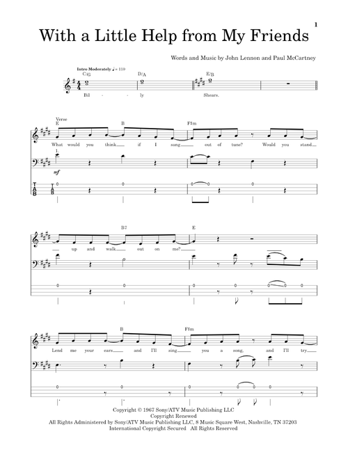With A Little Help From My Friends - The Beatles (School of Rock - Bass Guitar)
