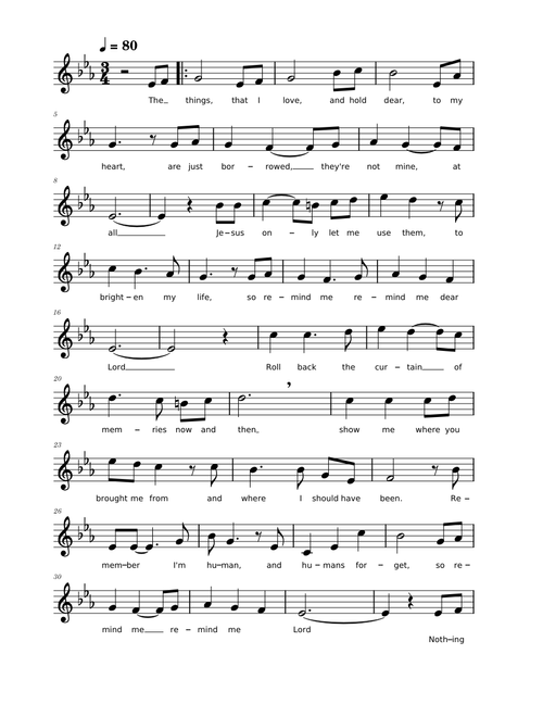 Remind me Dear Lord – Dottie Rambo Remind me Dear Lord Trio - Soprano Part