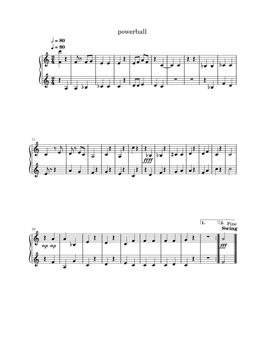 powerball Sheet music for Piano (Solo)