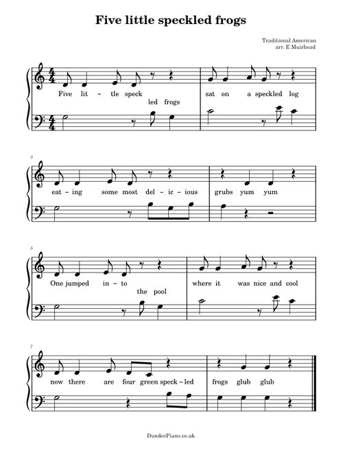Five Little Speckled Frogs – Misc Traditional
