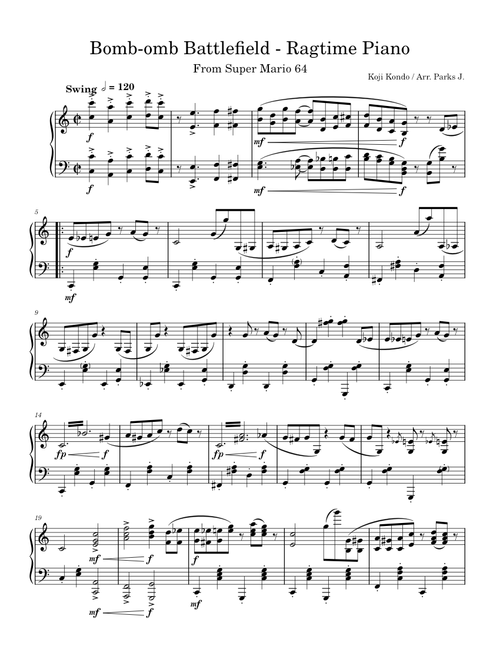 Bomb-omb Battlefield - Ragtime Piano